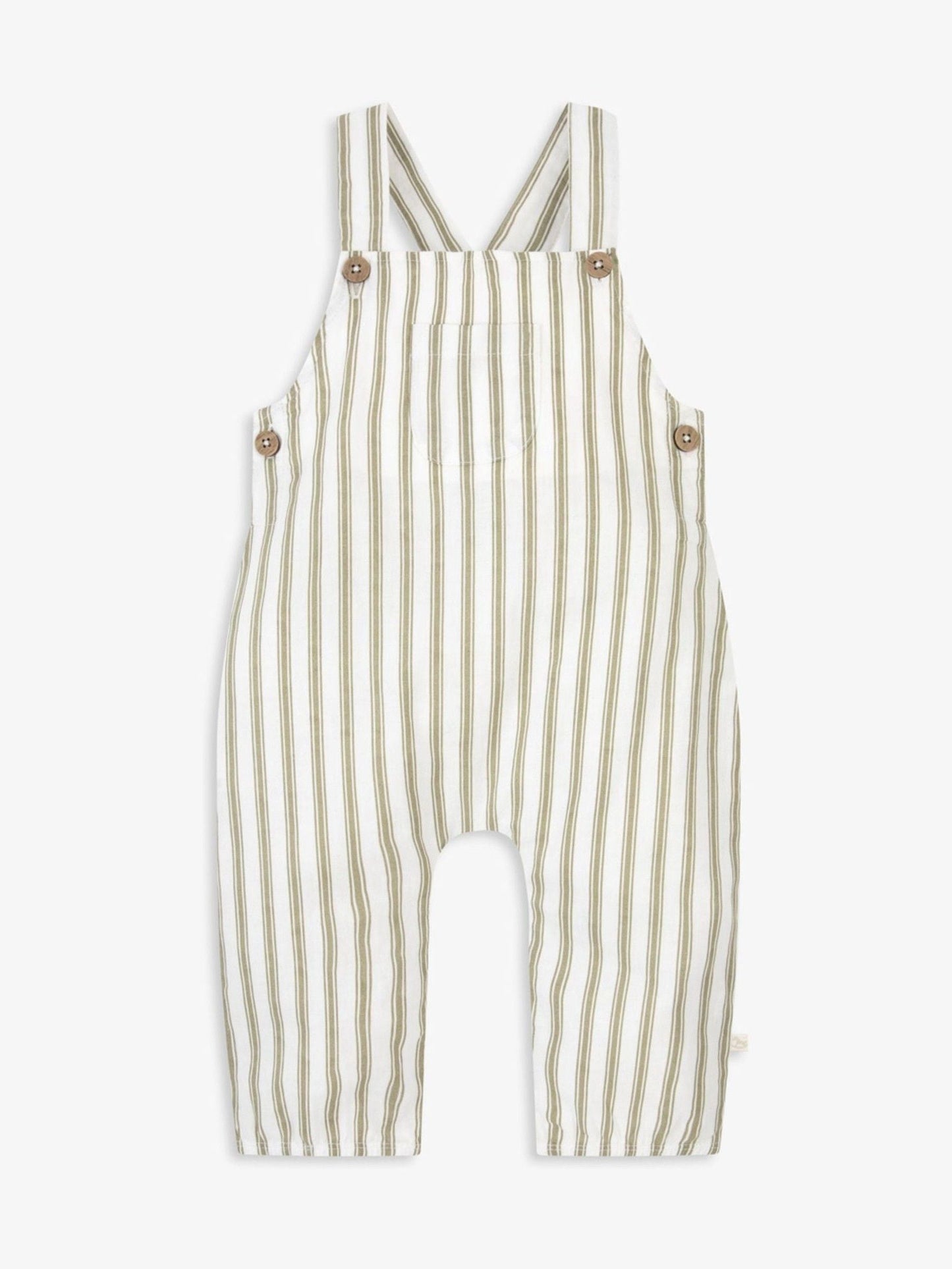 The Little Tailor Green Woven Dungarees And T-Shirt Set image 6