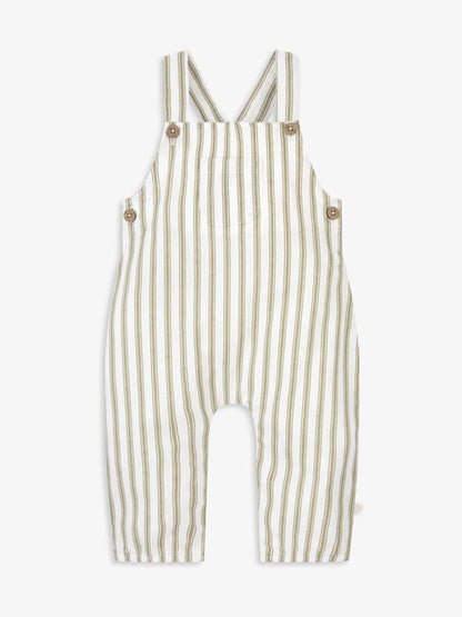 The Little Tailor Green Woven Dungarees And T-Shirt Set image 6
