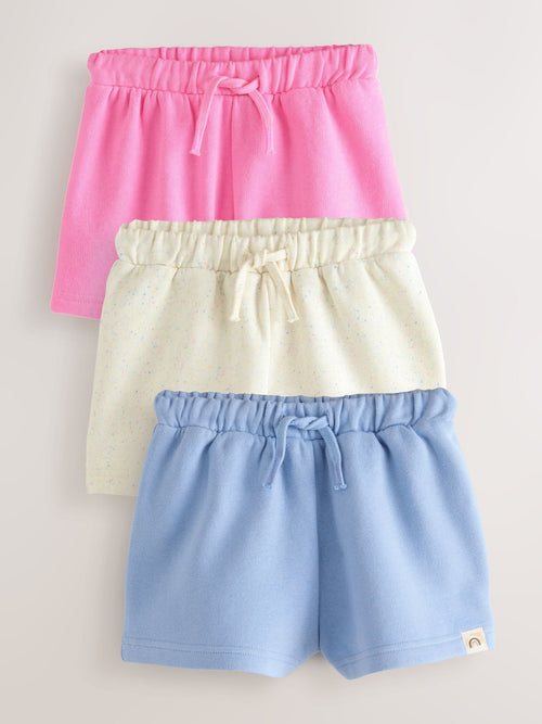 Blue/Pink/Oatmeal Shorts Set 3 Pack (3mths-7yrs) image 1