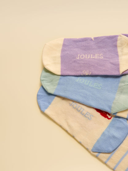 Joules Kid's Neat Feet Blue Mermaid 3 Pack Socks image 3