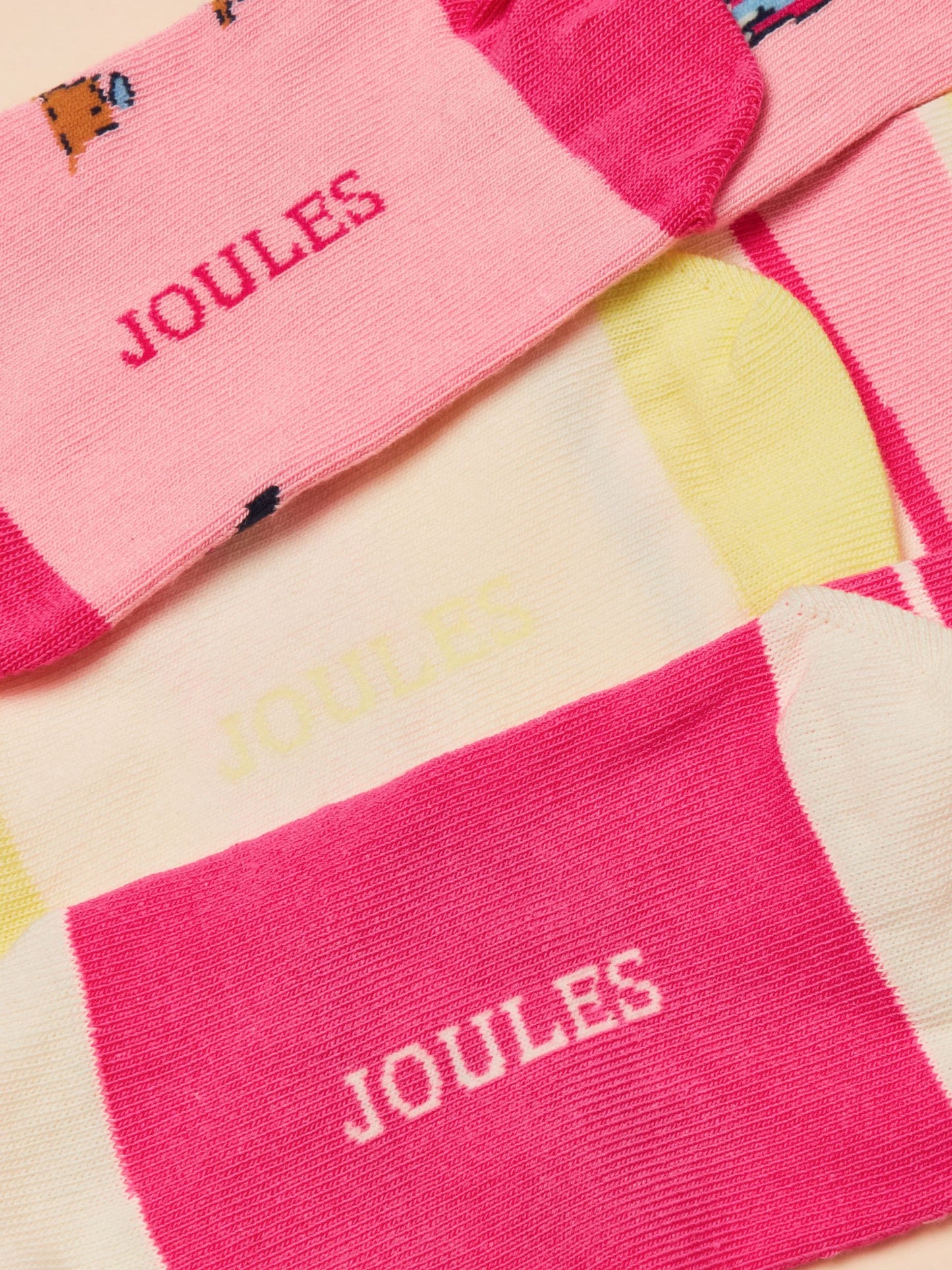 Joules Kid's Neat Feet Pink Dog Cotton Socks 3 Pack image 3