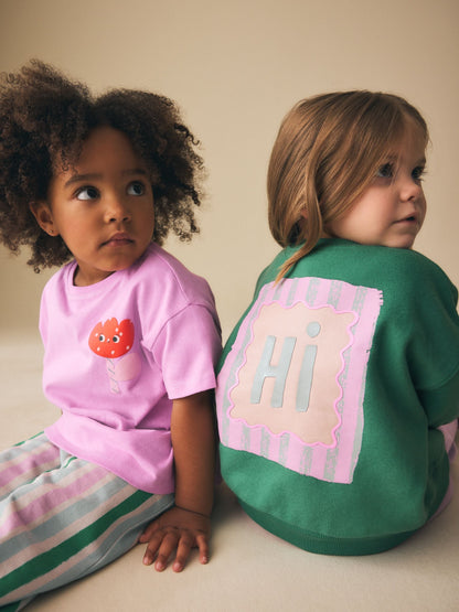 Green/Pink Top & Trousers Set 2 Pack (3mths-7yrs) image 4