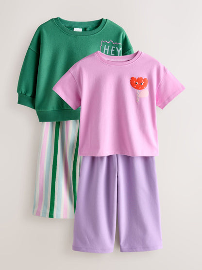 Green/Pink Top & Trousers Set 2 Pack (3mths-7yrs) image 5
