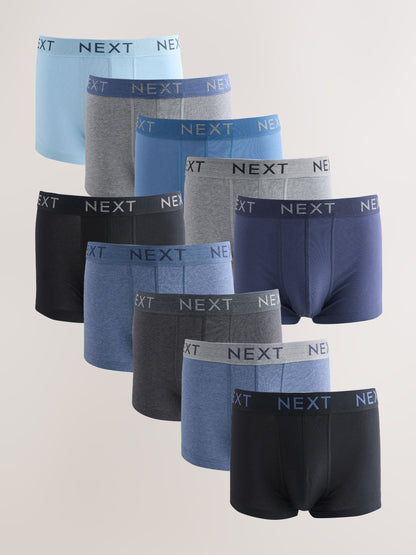 Dsiney Kidz - Blue/Grey Marl 10 pack Cotton Rich Blend Hipster Boxers image 1