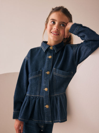 Dsiney Kidz - Indigo Blue Peplum Hem Denim Jacket (3-16yrs) image 3
