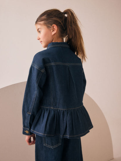Dsiney Kidz - Indigo Blue Peplum Hem Denim Jacket (3-16yrs) image 4
