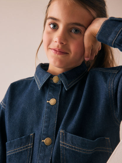 Dsiney Kidz - Indigo Blue Peplum Hem Denim Jacket (3-16yrs) image 5