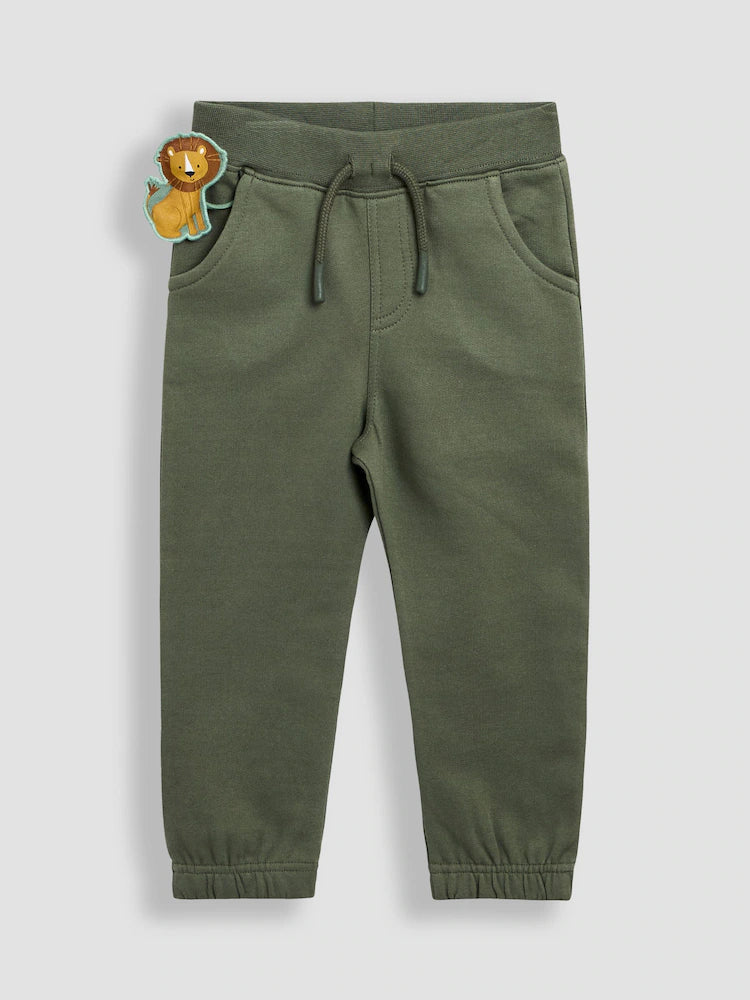 JoJo Maman Bébé Green Safari 2-Piece Appliqué Sweatshirt & Joggers Set