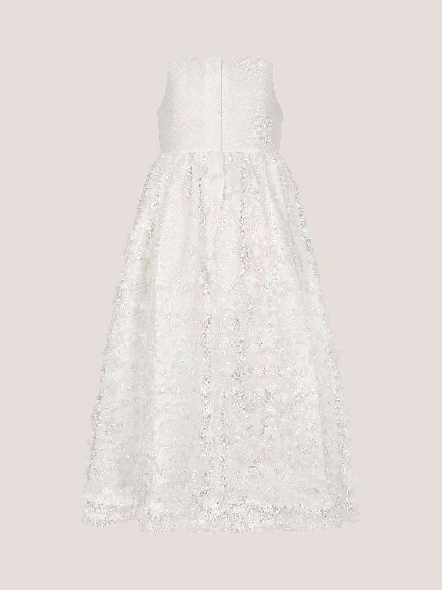 Monsoon White Floral Appliqué Baby Christening Dress image 2