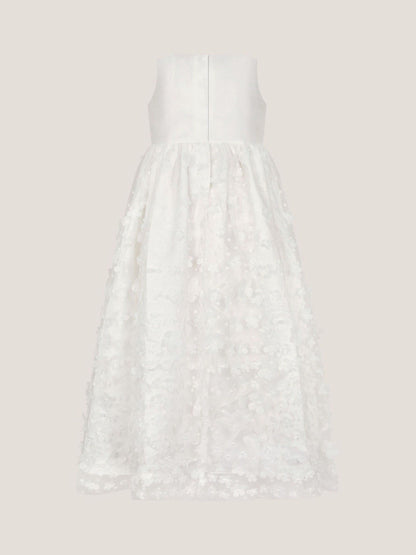 Monsoon White Floral Appliqué Baby Christening Dress image 2