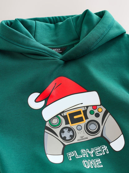 Green Controller Christmas Hoodie (3-16yrs)