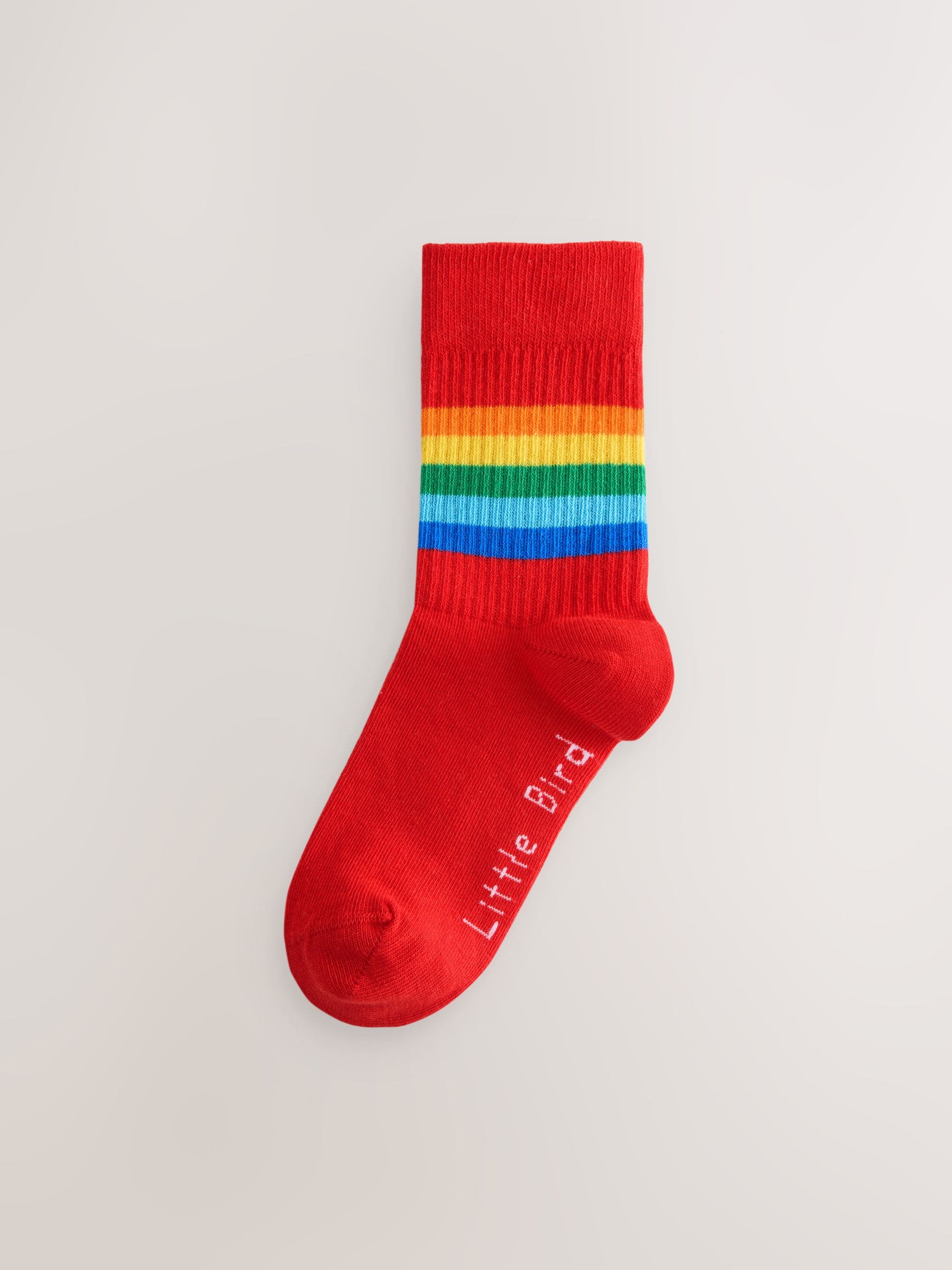 Little Bird by Jools Oliver Bright Rainbow Striped Tube Socks 6 Pack image 2