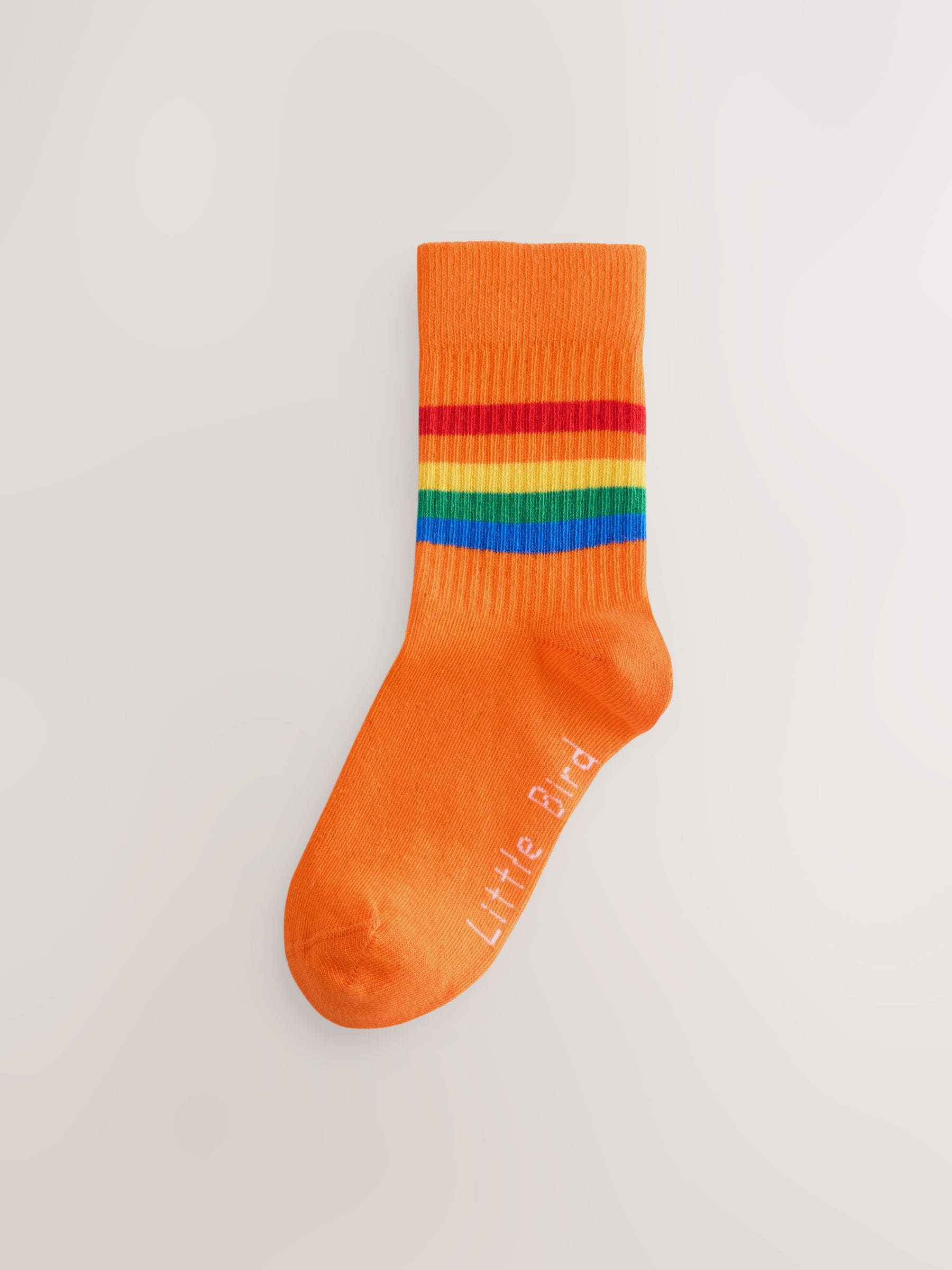 Little Bird by Jools Oliver Bright Rainbow Striped Tube Socks 6 Pack image 3