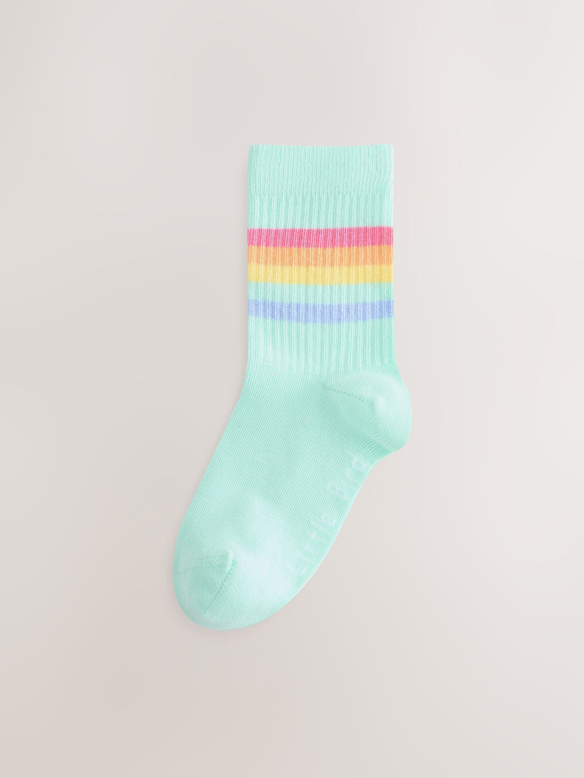 Little Bird by Jools Oliver Pastel Rainbow Striped Tube Socks 6 Pack image 3