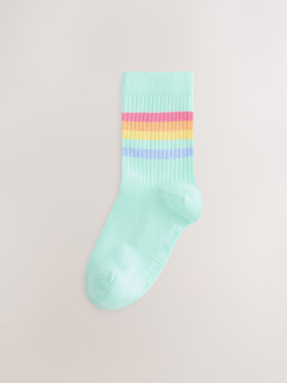 Little Bird by Jools Oliver Pastel Rainbow Striped Tube Socks 6 Pack image 3