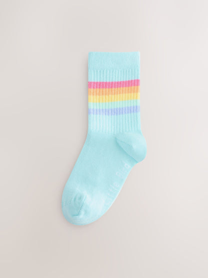 Little Bird by Jools Oliver Pastel Rainbow Striped Tube Socks 6 Pack image 4