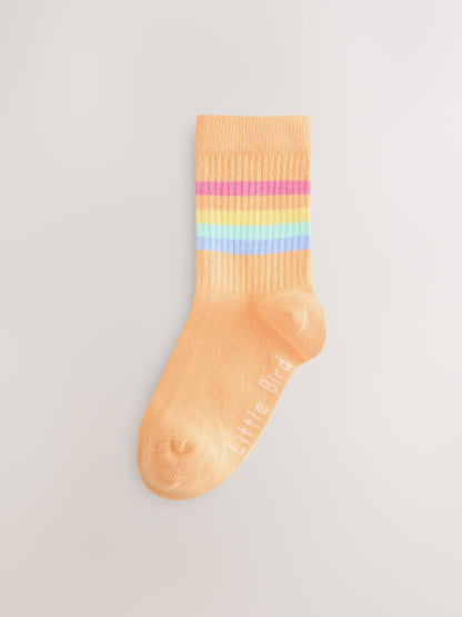 Little Bird by Jools Oliver Pastel Rainbow Striped Tube Socks 6 Pack image 5