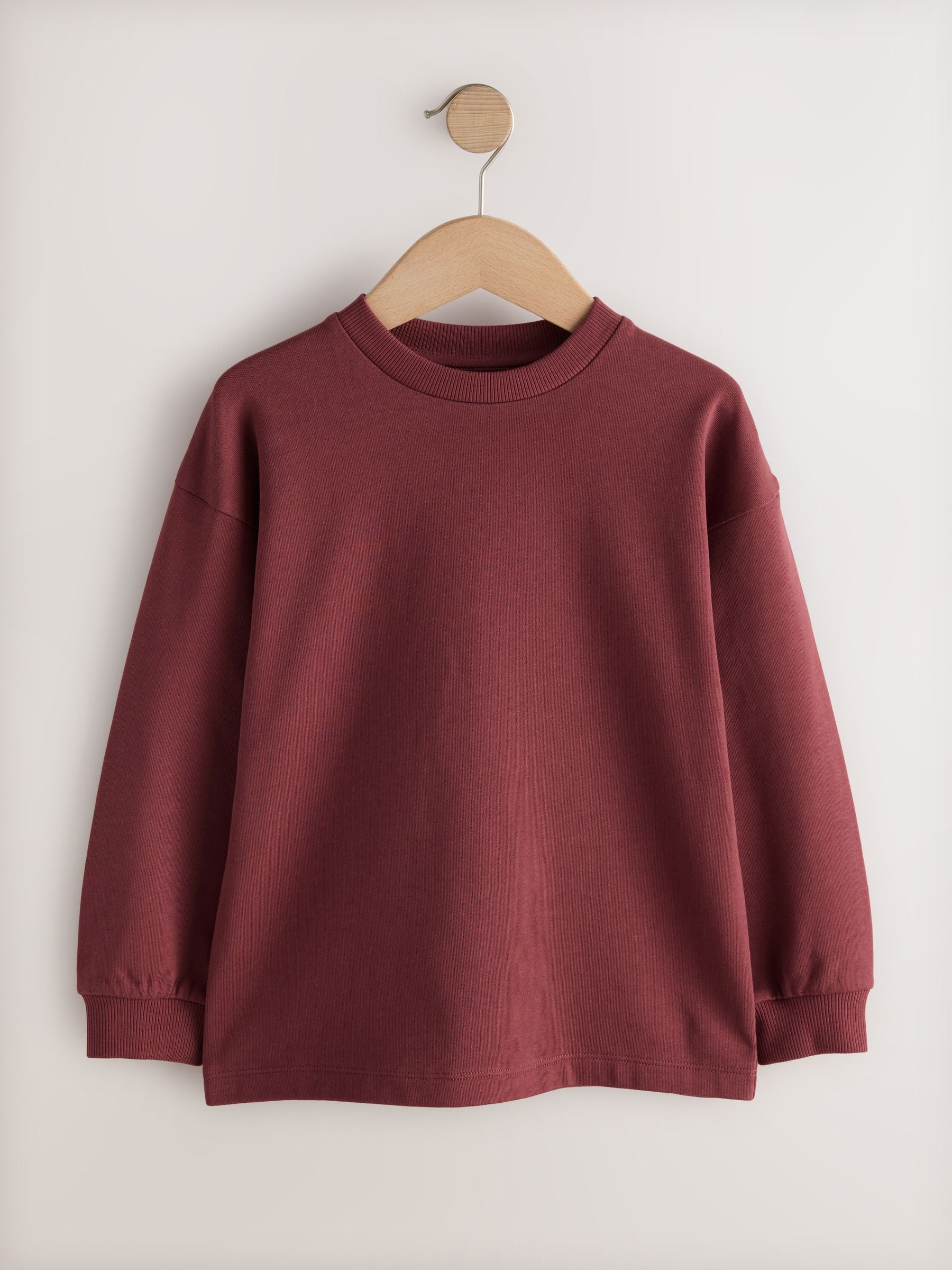 Dsiney Kidz - Burgundy Red Relaxed Fit Long Sleeve Heavyweight T-Shirt (3-16yrs) image 3