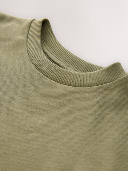 Dsiney Kidz - Khaki Green Relaxed Fit Long Sleeve Heavyweight T-Shirt (3-16yrs) image 3