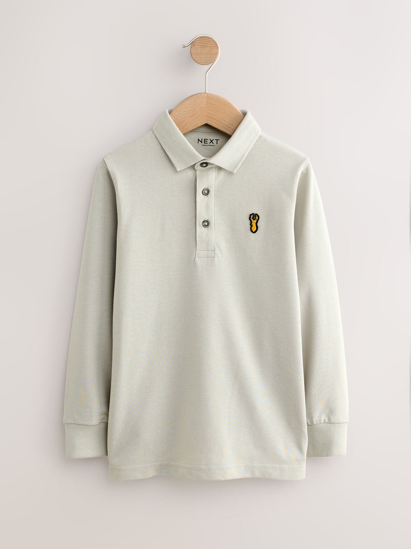 Dsiney Kidz - Khaki/Stone/Tan Long Sleeve Polo Shirts 3 Pack (3-16yrs) image 5