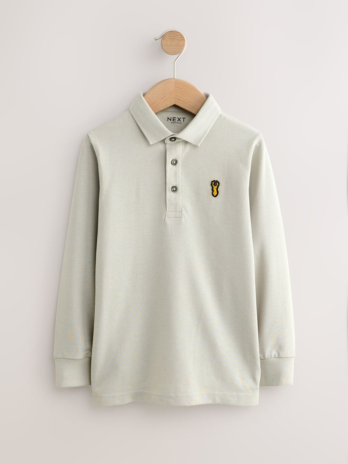 Dsiney Kidz - Khaki/Stone/Tan Long Sleeve Polo Shirts 3 Pack (3-16yrs) image 5