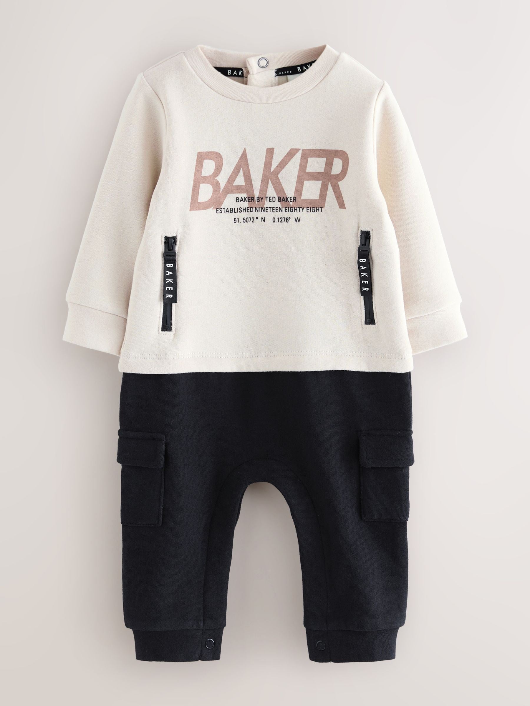 Baker by Ted Baker Stone Mockable Rompersuit image 1