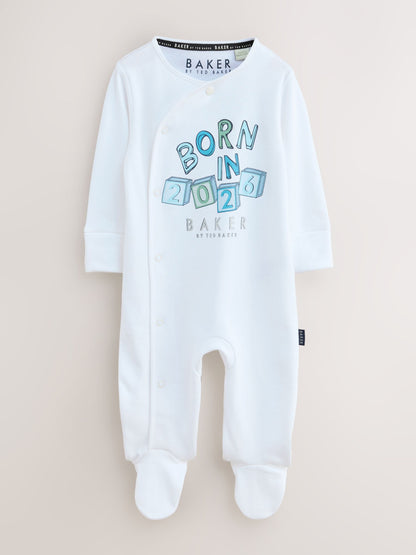Baker by Ted Baker Born In 2026 White Sleepsuit