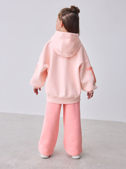 Baker by Ted Baker 2 Piece Oversized Pink Hoodie and Wide Leg Joggers Set