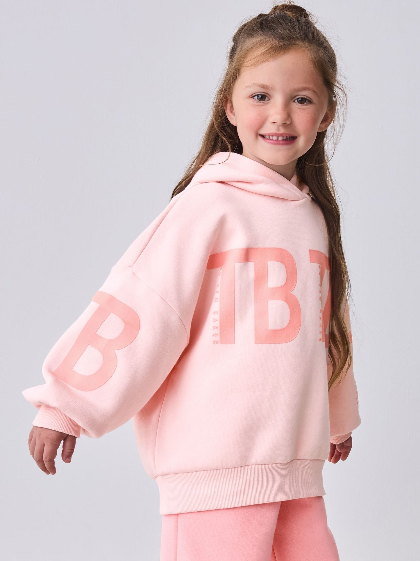 Baker by Ted Baker 2 Piece Oversized Pink Hoodie and Wide Leg Joggers Set