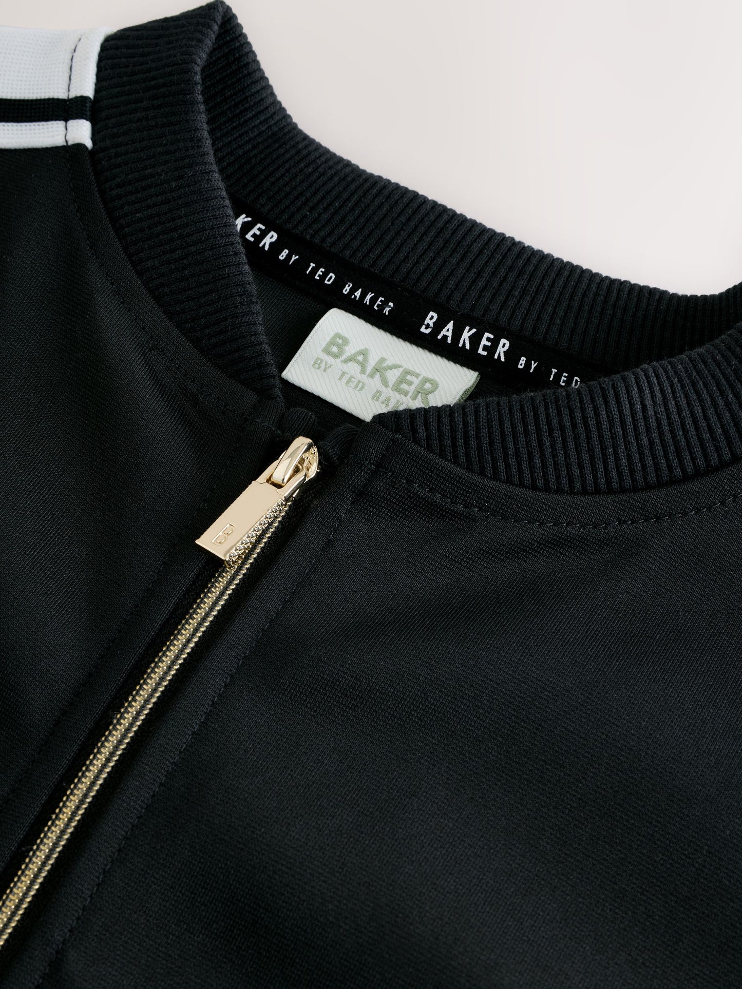 Baker by Ted Baker Contrast Track Zip-Through & Wide Leg Black Joggers Set image 9