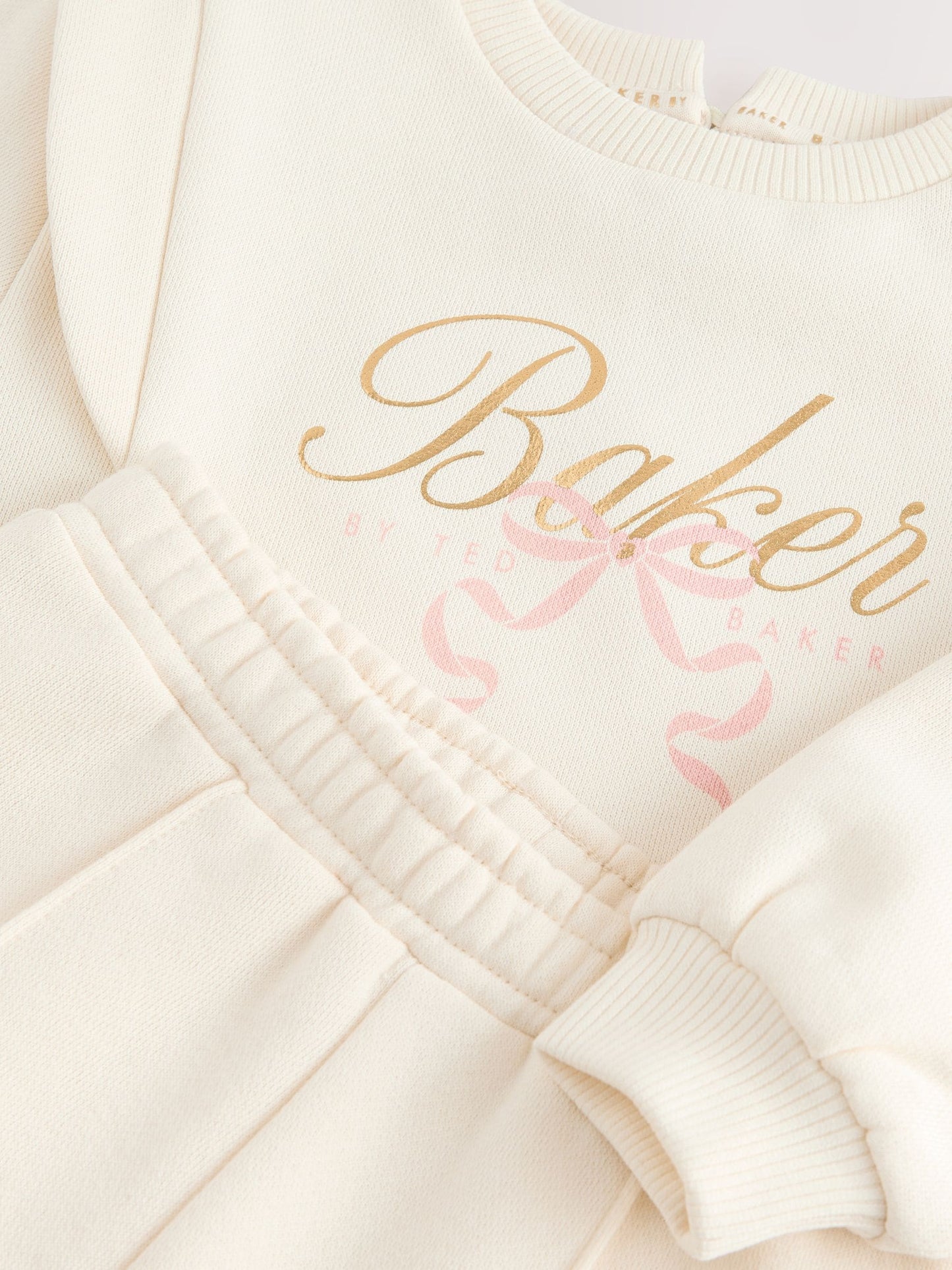 Baker by Ted Baker 2 Piece Cream Sweat & Pintuck Wide Leg Jogger Set image 6
