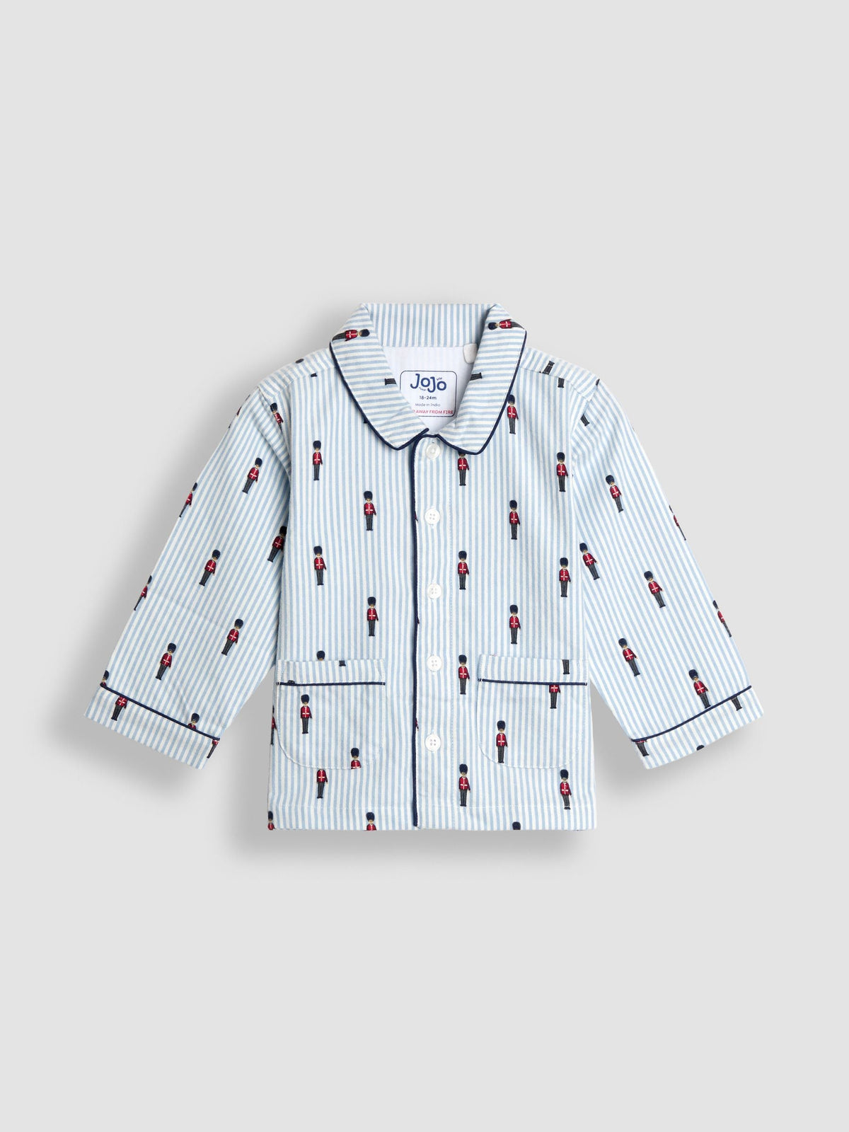 JoJo Maman Bébé Blue Soldier Stripe Soldier Print Woven Pyjamas - image 2