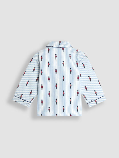 JoJo Maman Bébé Blue Soldier Stripe Soldier Print Woven Pyjamas - image 3