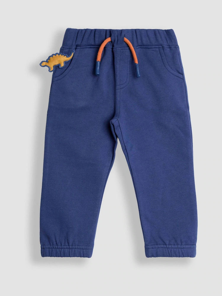 JoJo Maman Bébé Indigo Blue Dinosaur 2-Piece Drop Shoulder Sweatshirt & Joggers Set