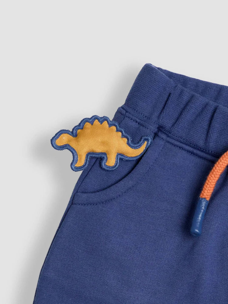 JoJo Maman Bébé Indigo Blue Dinosaur 2-Piece Drop Shoulder Sweatshirt & Joggers Set