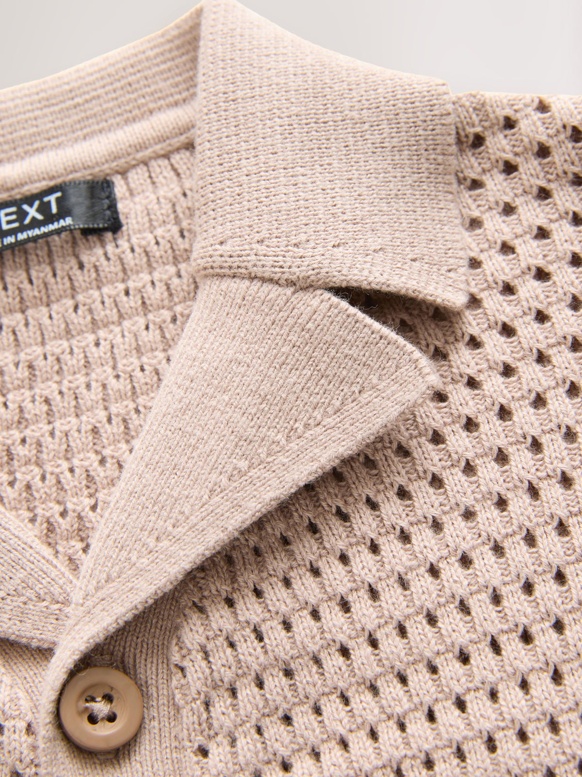 Dsiney Kidz - Neutral Palms Textured Revere Collar Short Sleeve Knitted Polo Shirt (3mths-7yrs) image 5