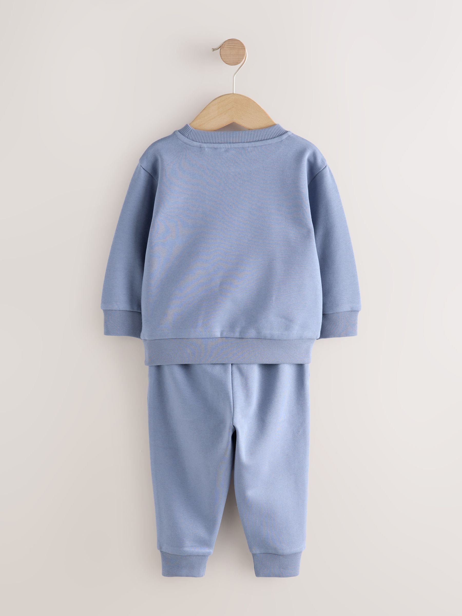 Light Blue Plain Sweatshirt And Joggers Set (3mths-7yrs) image 2