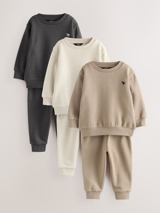 Charcoal Grey Sweatshirts and Joggers Set 3 Pack (3mths-7yrs) image 1
