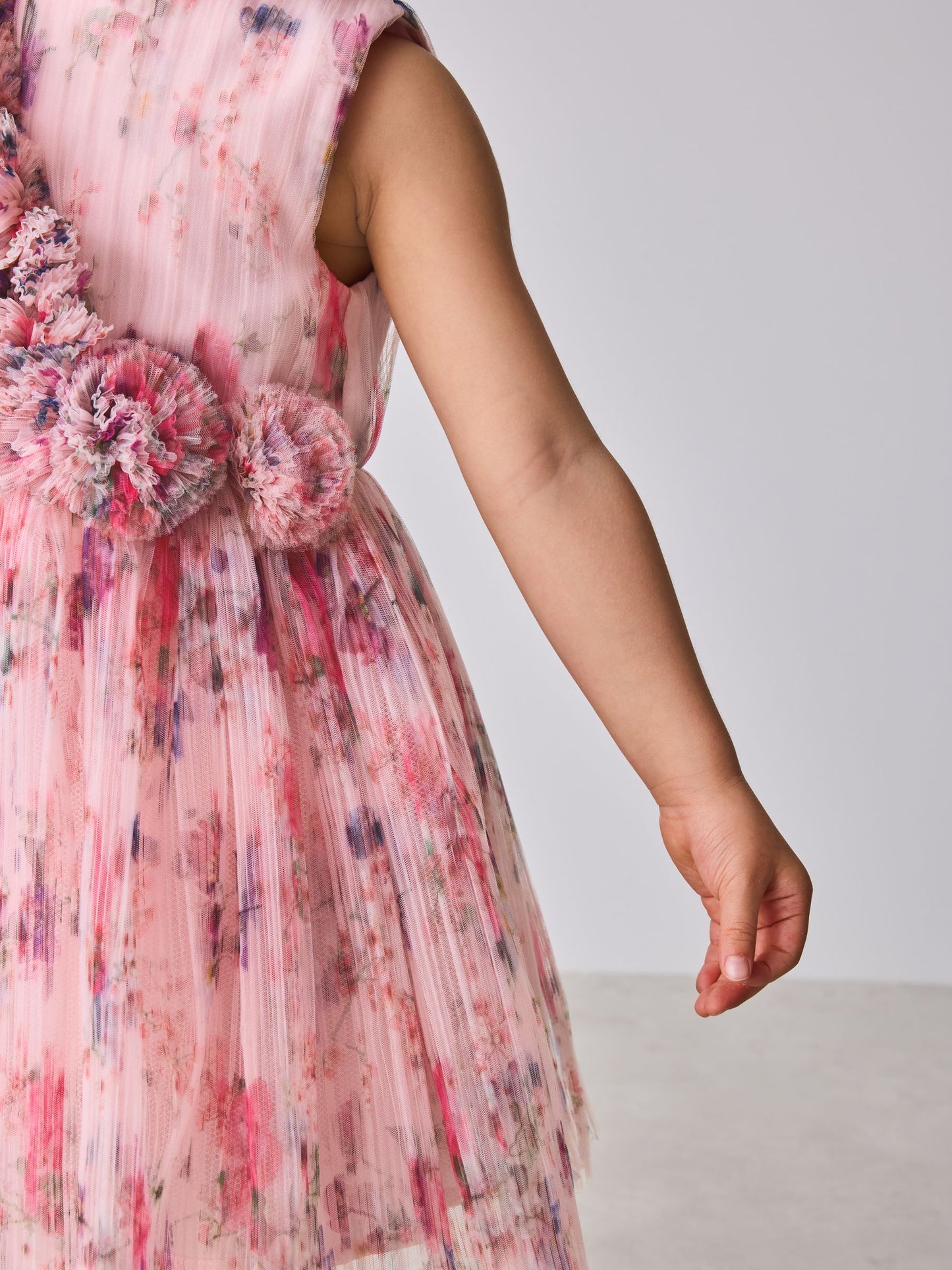 Baker by Ted Baker Crinkle Mesh 3D Ruffle Shoulder Occasion Dress image 6