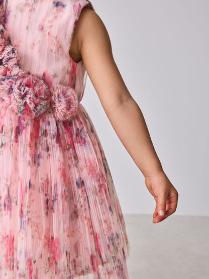 Baker by Ted Baker Crinkle Mesh 3D Ruffle Shoulder Occasion Dress image 6