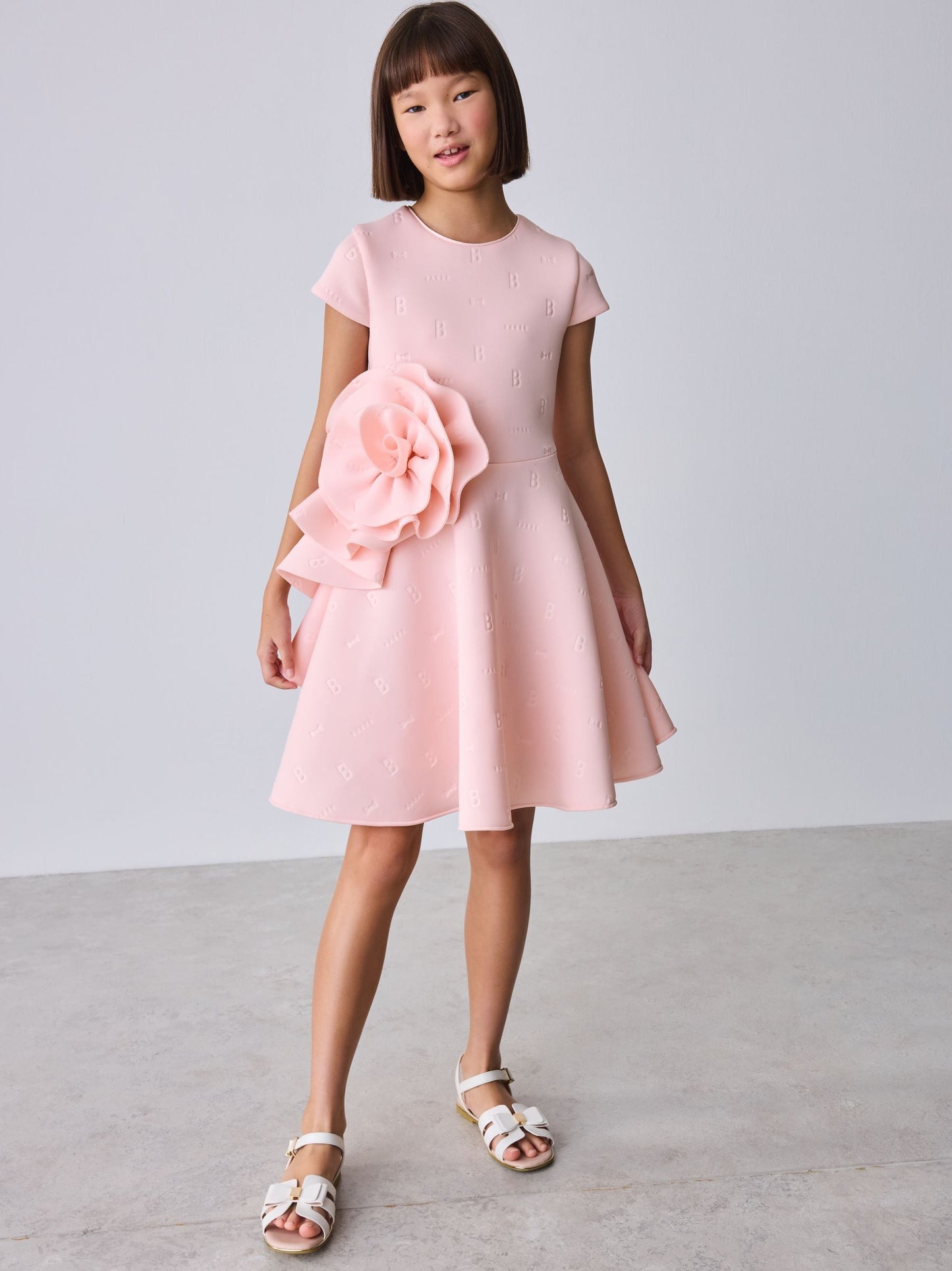Baker by Ted Baker Pink 3D Corsage Embossed Scuba Dress image 1