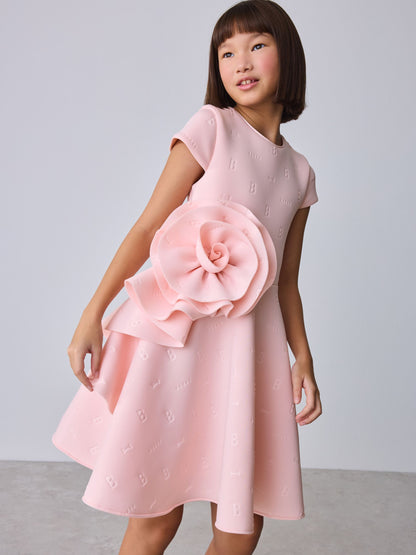 Baker by Ted Baker Pink 3D Corsage Embossed Scuba Dress image 3