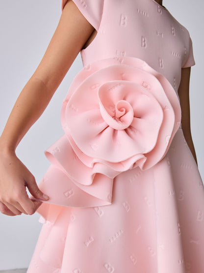 Baker by Ted Baker Pink 3D Corsage Embossed Scuba Dress image 4