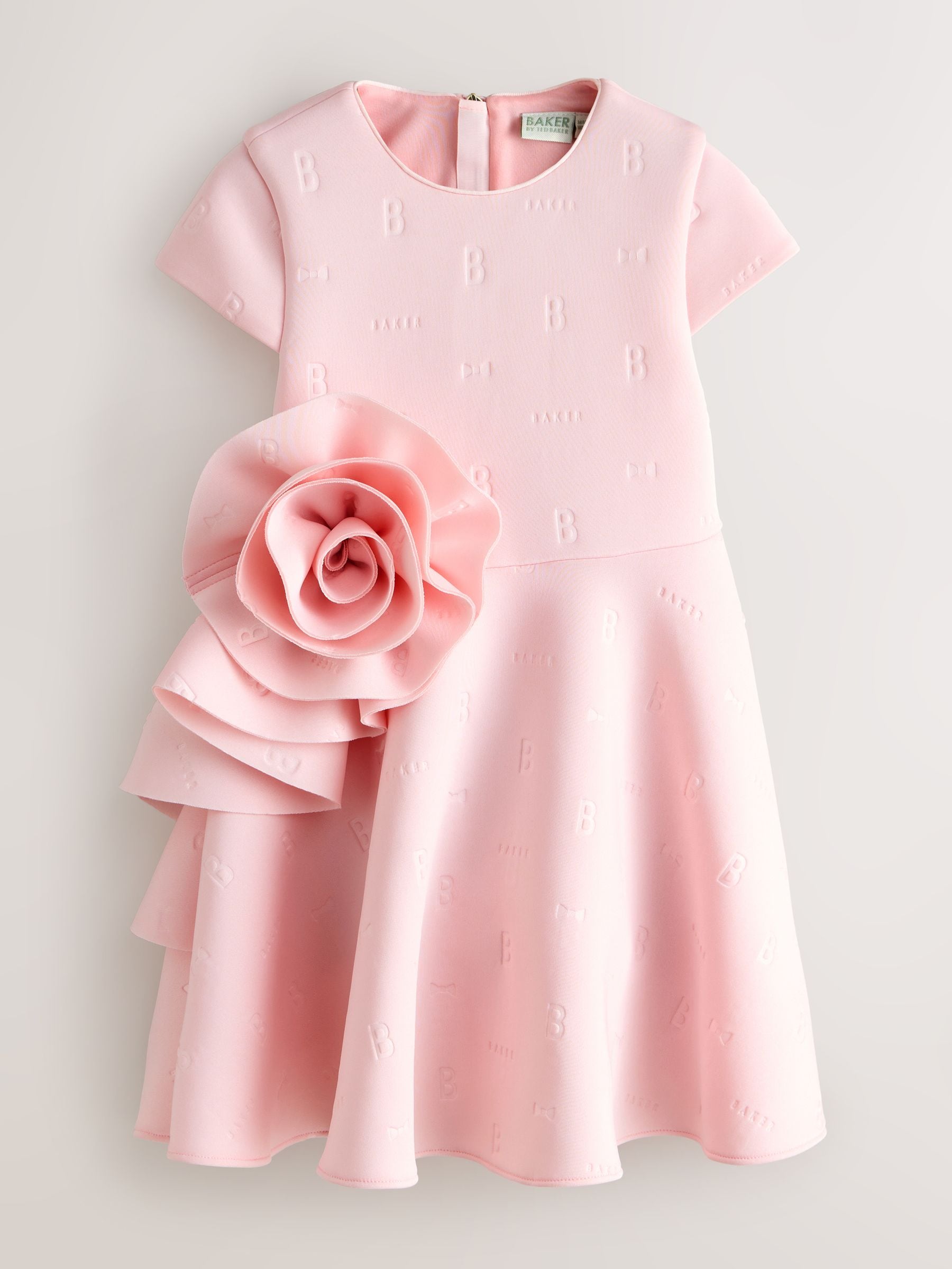 Baker by Ted Baker Pink 3D Corsage Embossed Scuba Dress image 6