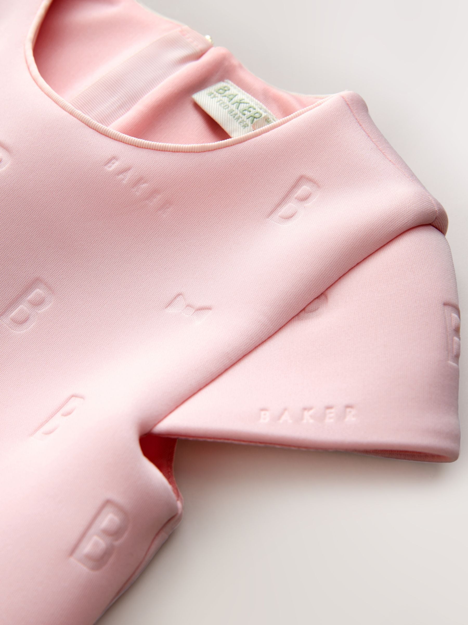 Baker by Ted Baker Pink 3D Corsage Embossed Scuba Dress image 9