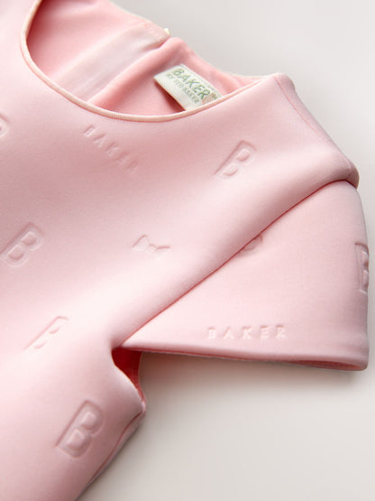 Baker by Ted Baker Pink 3D Corsage Embossed Scuba Dress image 9