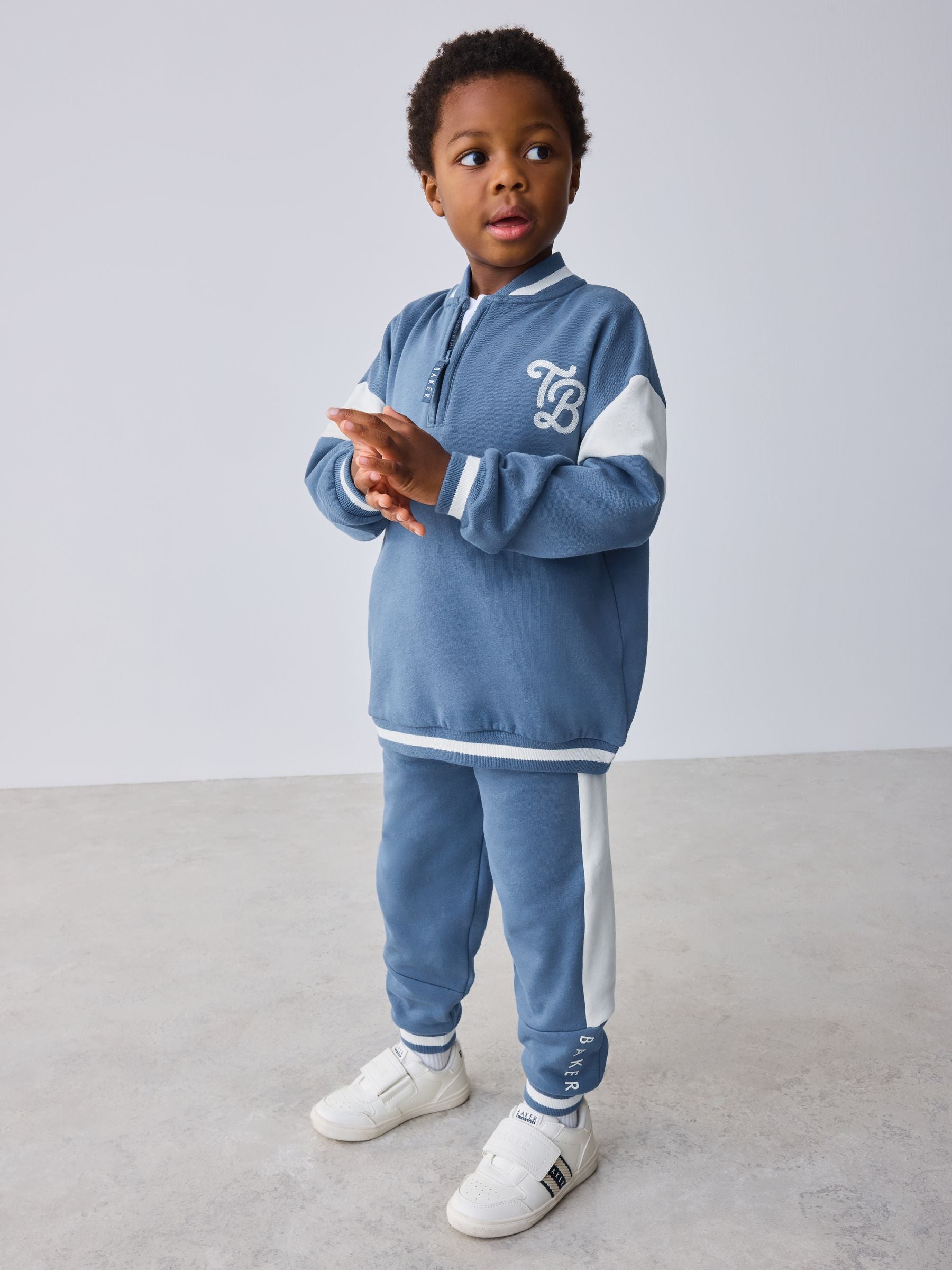 Baker by Ted Baker Blue Varsity Sweatshirt and Joggers Set image 3