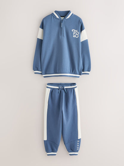 Baker by Ted Baker Blue Varsity Sweatshirt and Joggers Set image 7