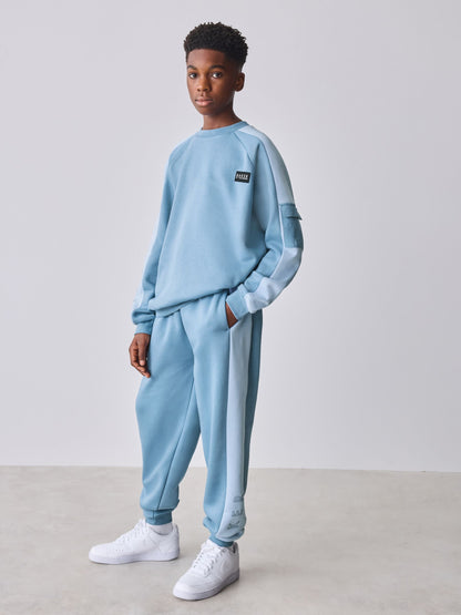 Baker by Ted Baker Oversized Blue Panel Sweatshirt and Jogger Set image 1