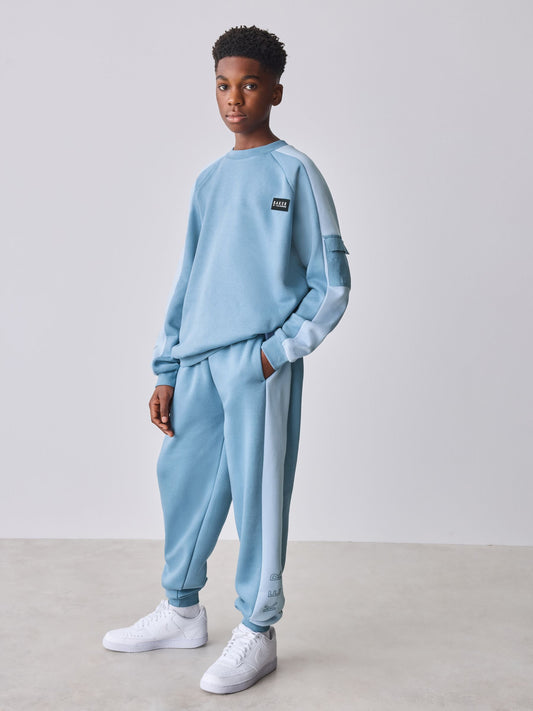 Baker by Ted Baker Oversized Blue Panel Sweatshirt and Jogger Set image 1